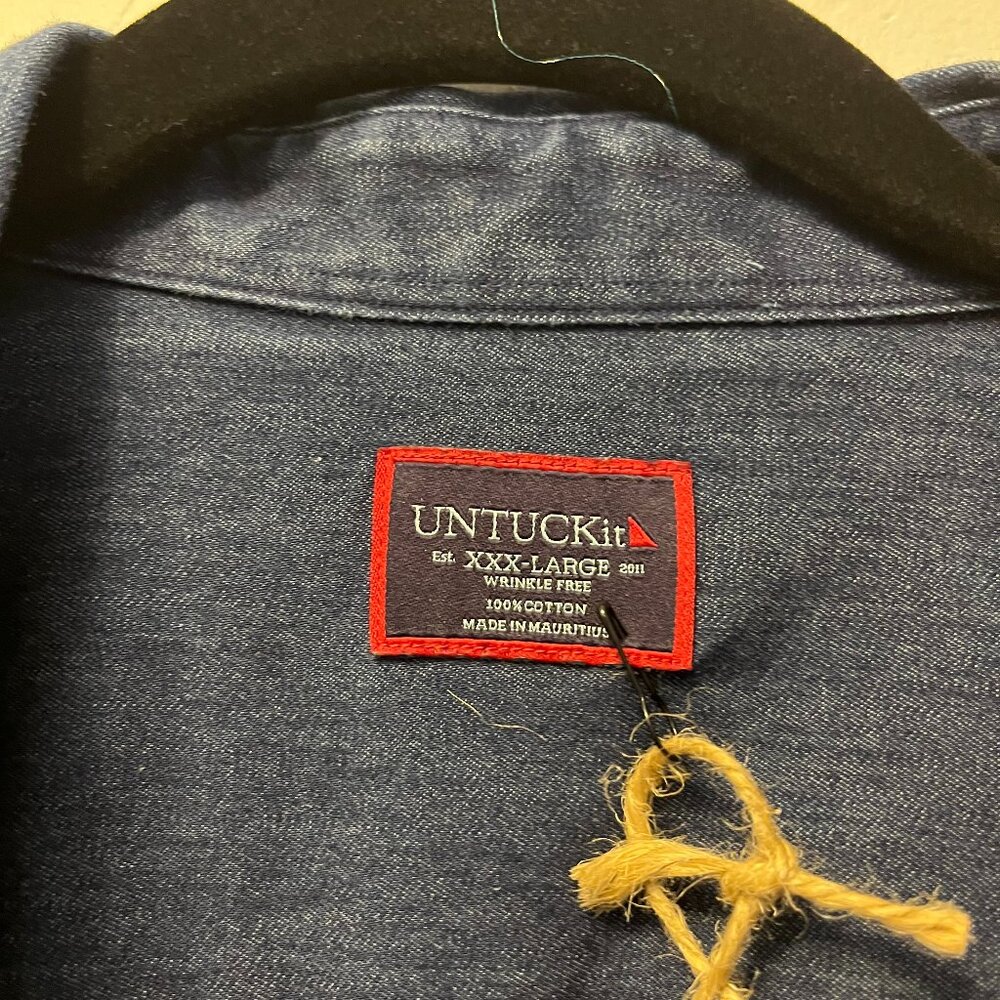Untuckit Navy Blue Long Sleeve Button Down 3XL